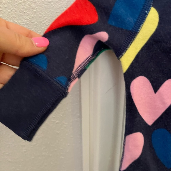 Hanna Andersson Heart Print Footless onesie 0-3 mo - Picture 3 of 6